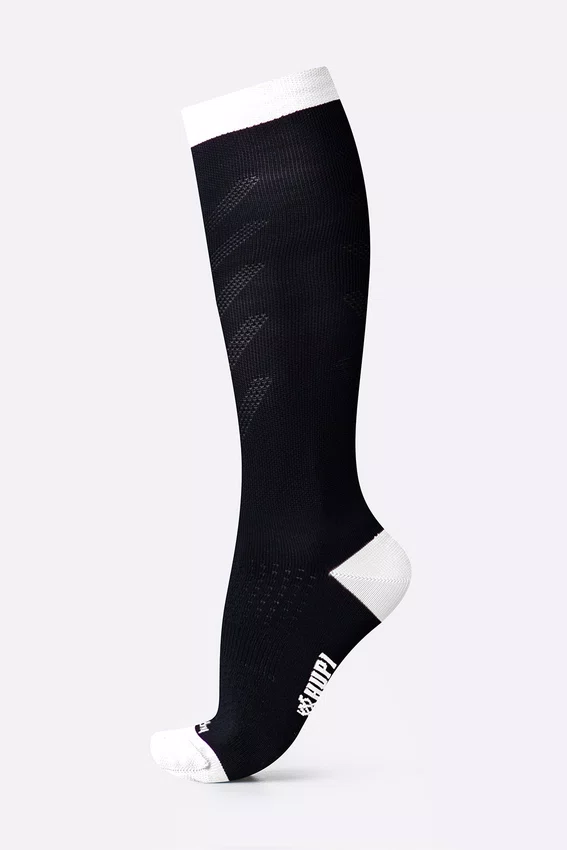 Meia HUPI Air Longa Preto e Branco