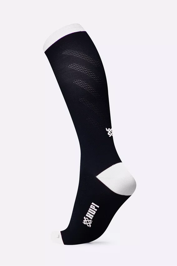 Meia HUPI Air Longa Preto e Branco