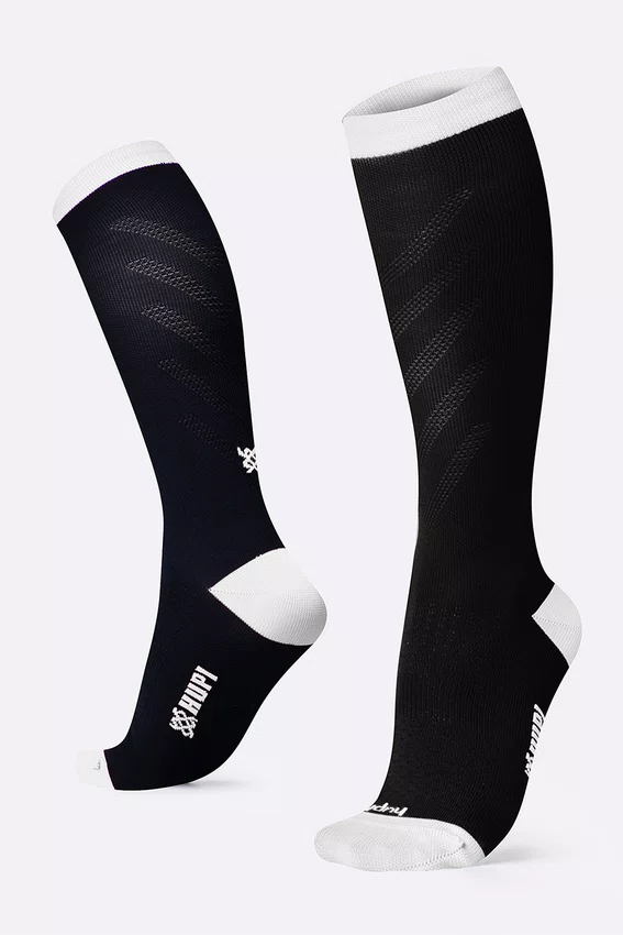 Meia HUPI Air Longa Preto e Branco