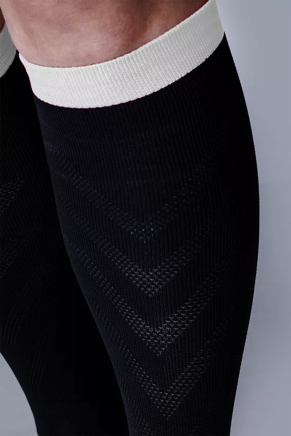 Meia HUPI Air Longa Preto e Branco