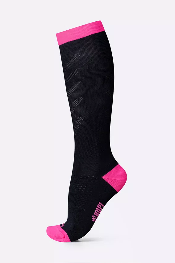 Meia HUPI Air Longa Preto e Rosa