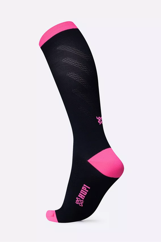 Meia HUPI Air Longa Preto e Rosa