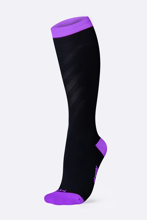 Meia HUPI Air Longa Preto e Roxo