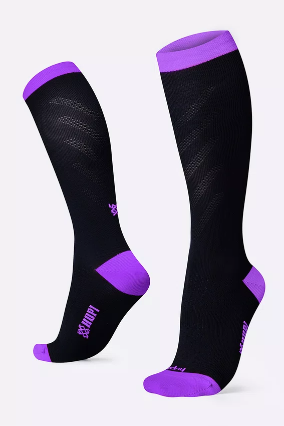 Meia HUPI Air Longa Preto e Roxo
