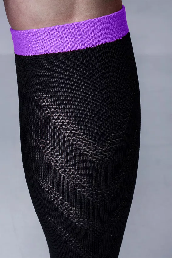 Meia HUPI Air Longa Preto e Roxo