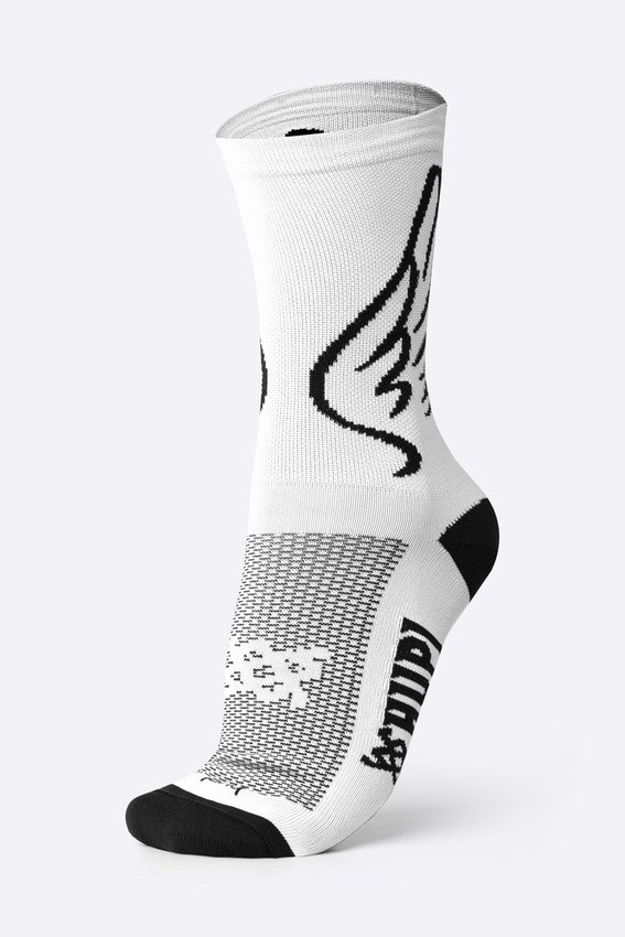 Meia HUPI Asas Branco/preto