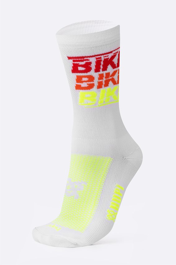Meia HUPI Bike Bike Bike Branco