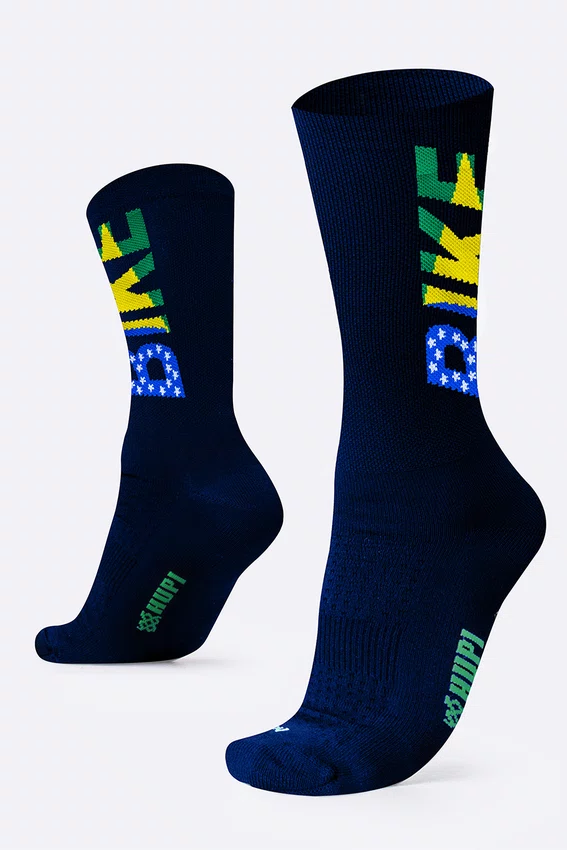 Meia HUPI Bike Brasil Azul Marinho