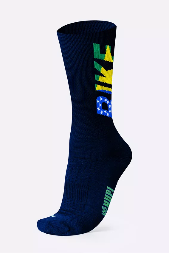 Meia HUPI Bike Brasil Azul Marinho