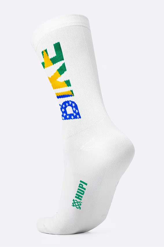 Meia HUPI Bike Brasil Branco Plus 42-46