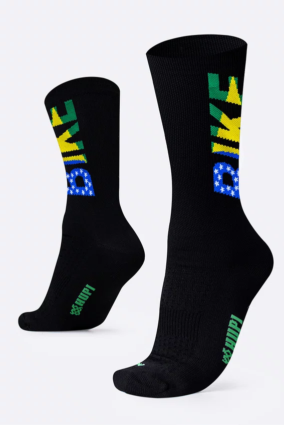 Meia HUPI Bike Brasil Preto Plus 42-46
