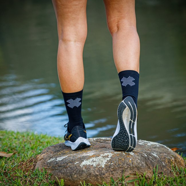 Meia HUPI Double X Preto - Tamanho Plus 42-46