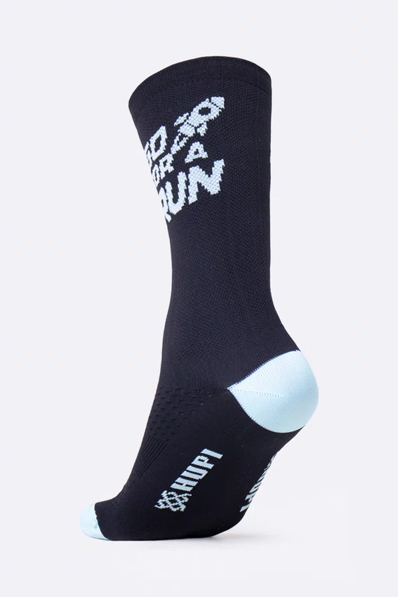 Meia HUPI Go For a Run Preto/Azul