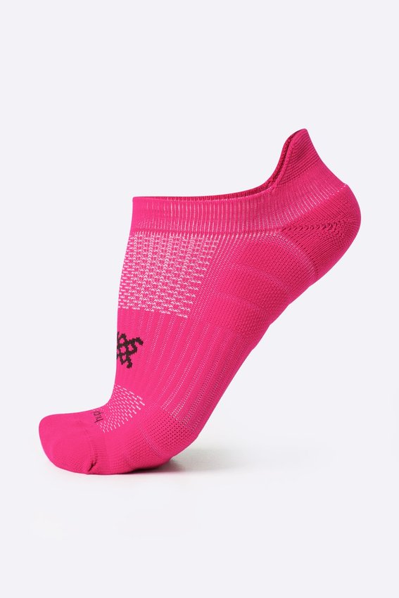 Meia Curta para Corrida HUPI Running Pro Invisível Rosa Neon - LT