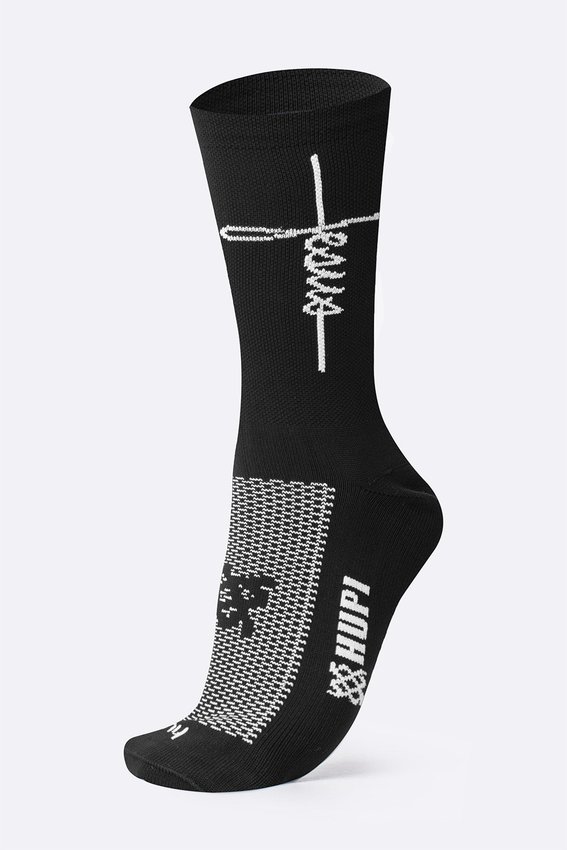 Meia HUPI Jesus Preto/Branco - LT para pés menores 34-38