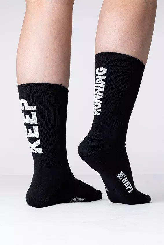 Meia HUPI Keep Running Preta