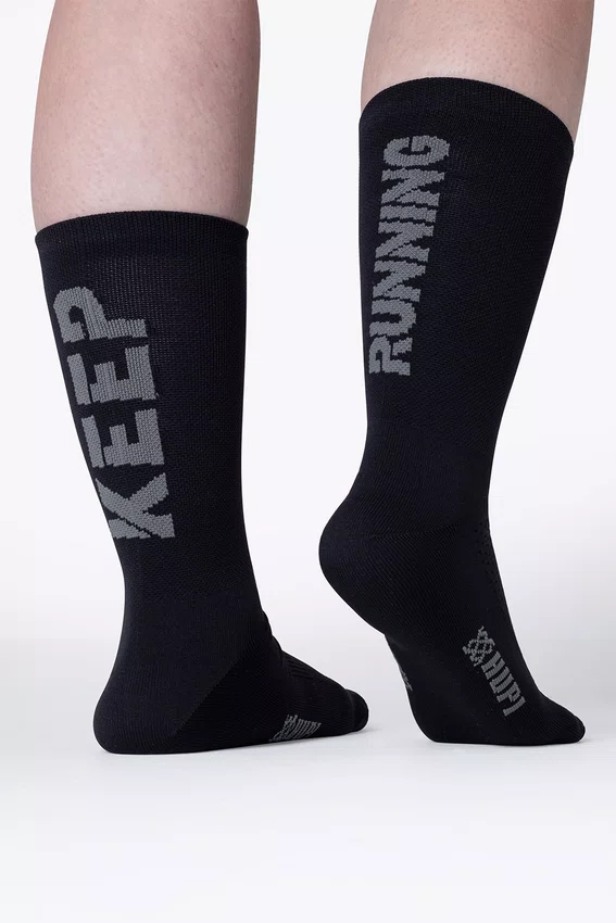Meia HUPI Keep Running Preto/Cinza