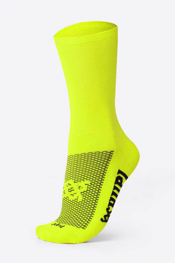 Meia HUPI Lisa Amarelo Neon - Tamanho Plus 42-46