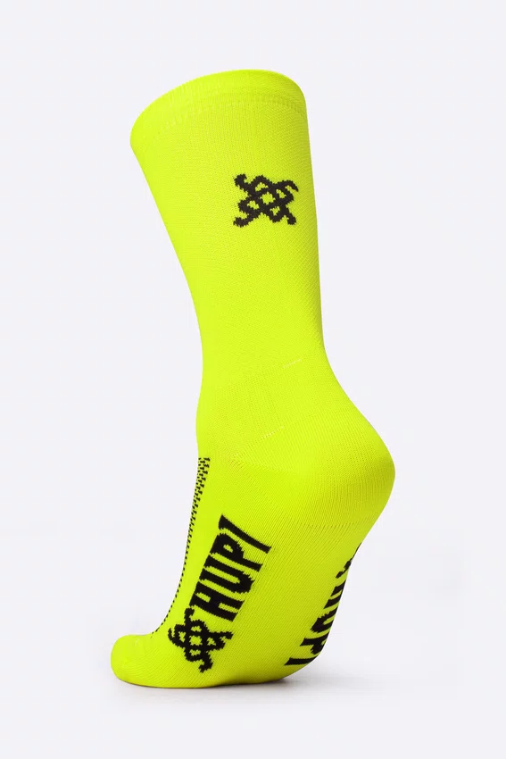 Meia HUPI Lisa Amarelo Neon - Tamanho Plus 42-46