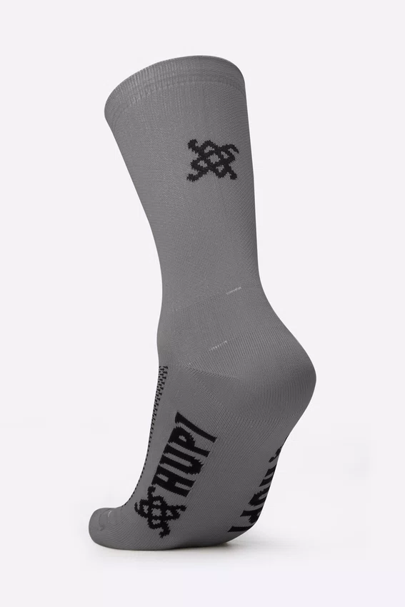 Meia HUPI Lisa Cinza Nardo - Tamanho Plus 42-46