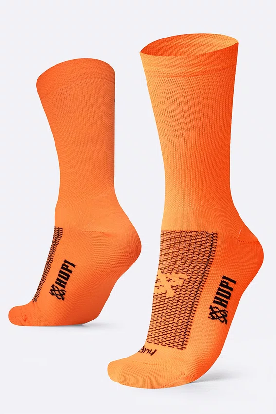 Meia HUPI Lisa Laranja Neon - Tamanho Plus 42-46