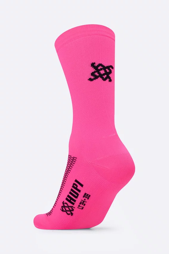 Meia HUPI Lisa Rosa Neon - LT para pés menores 34-38