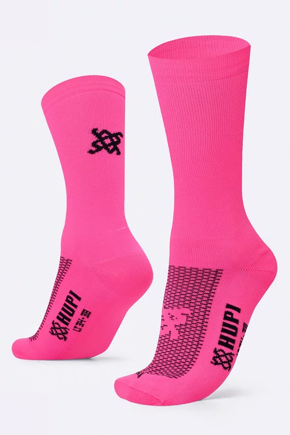 Meia HUPI Lisa Rosa Neon - LT para pés menores 34-38