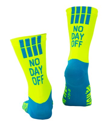 Meia HUPI No Day Off Amarelo Neon/Azul - LT para pés menores 34-38