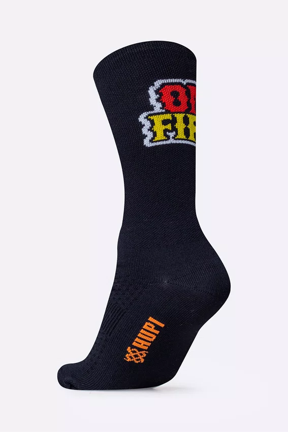 Meia HUPI On Fire Preto e Laranja