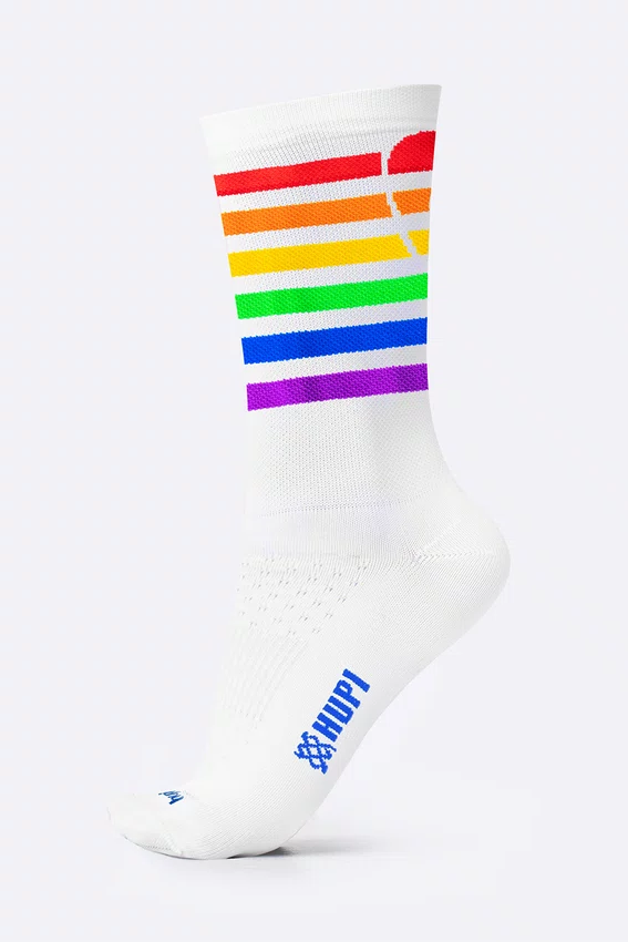 Meia HUPI Pride Heart Branco Pés Menores 34-38