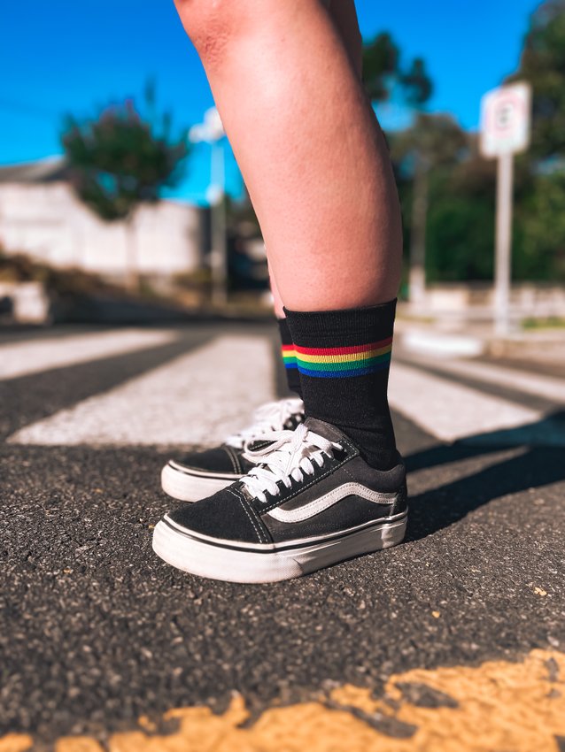Meia HUPI Rainbow Preto - LT para pés menores 34-38
