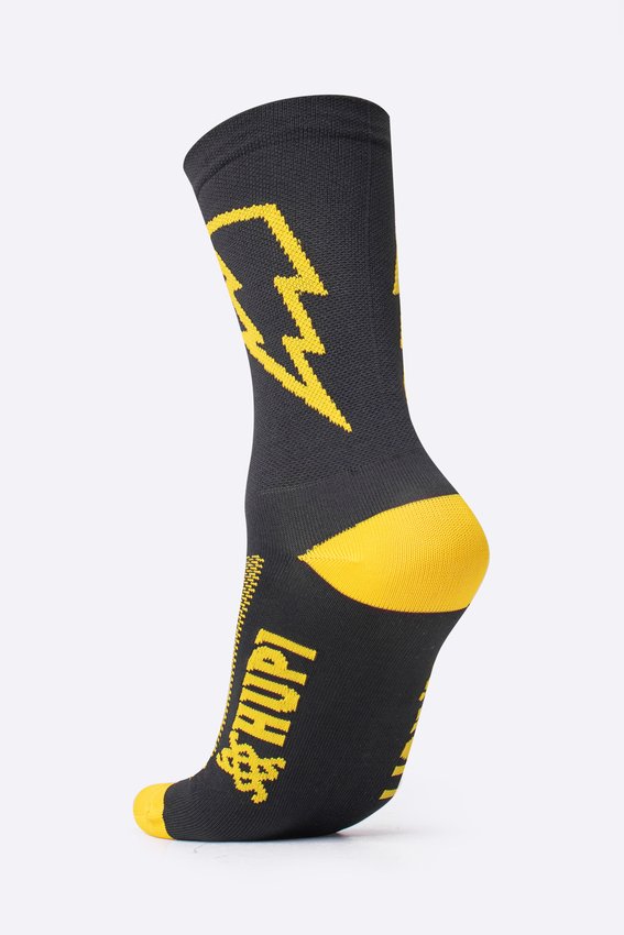 Meia HUPI Raio Preto/Amarelo
