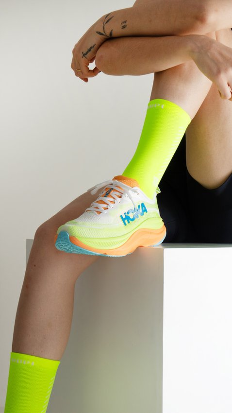 Meia HUPI Reacto Amarelo neon