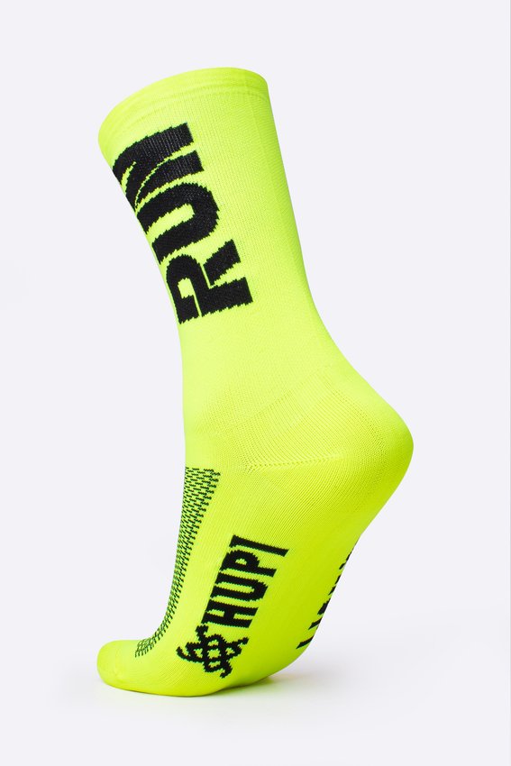 Meia HUPI Run Amarelo Preto - Tamanho Plus 42-46