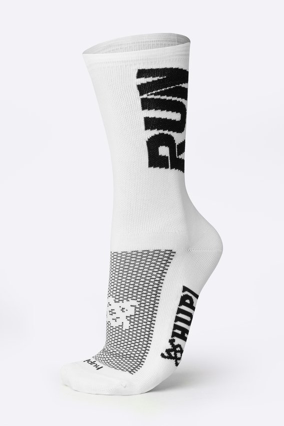 Meia HUPI RUN Branco/Preto