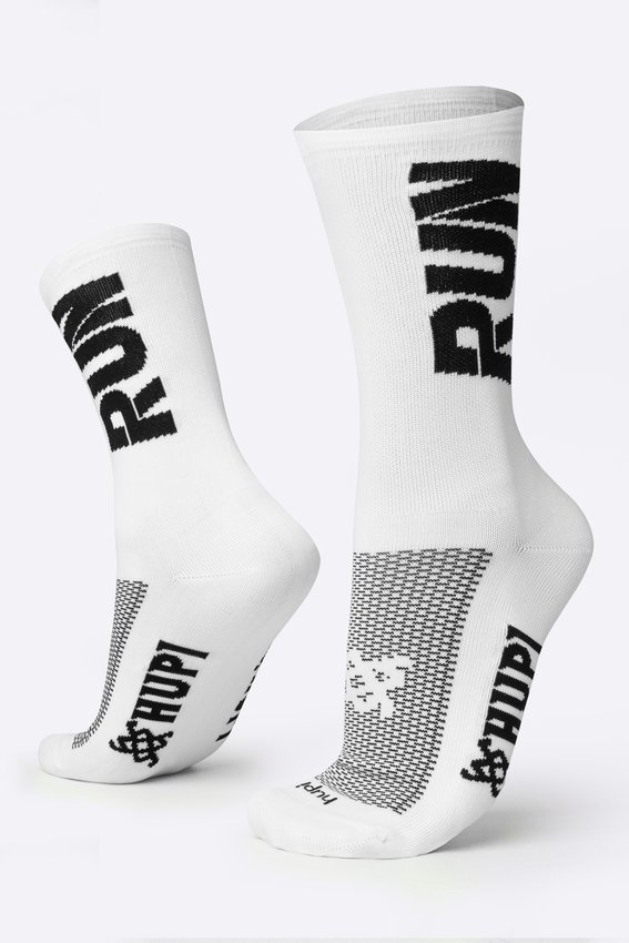Meia HUPI RUN Branco/Preto