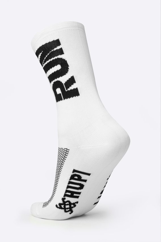Meia HUPI RUN Branco/Preto