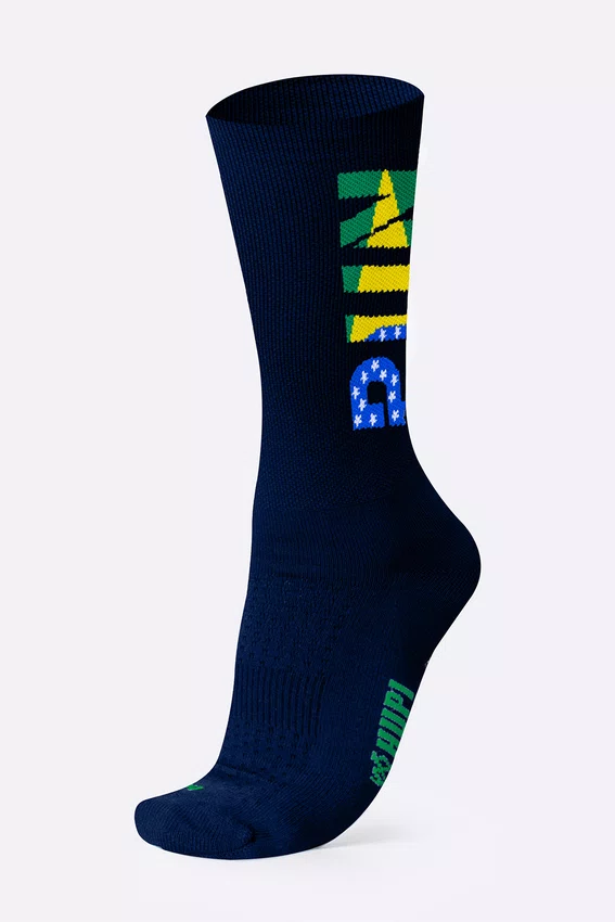 Meia HUPI Run Brasil Azul Marinho