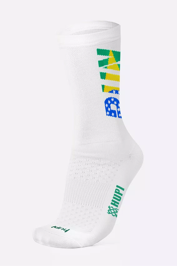 Meia HUPI Run Brasil Branco LT 34-38