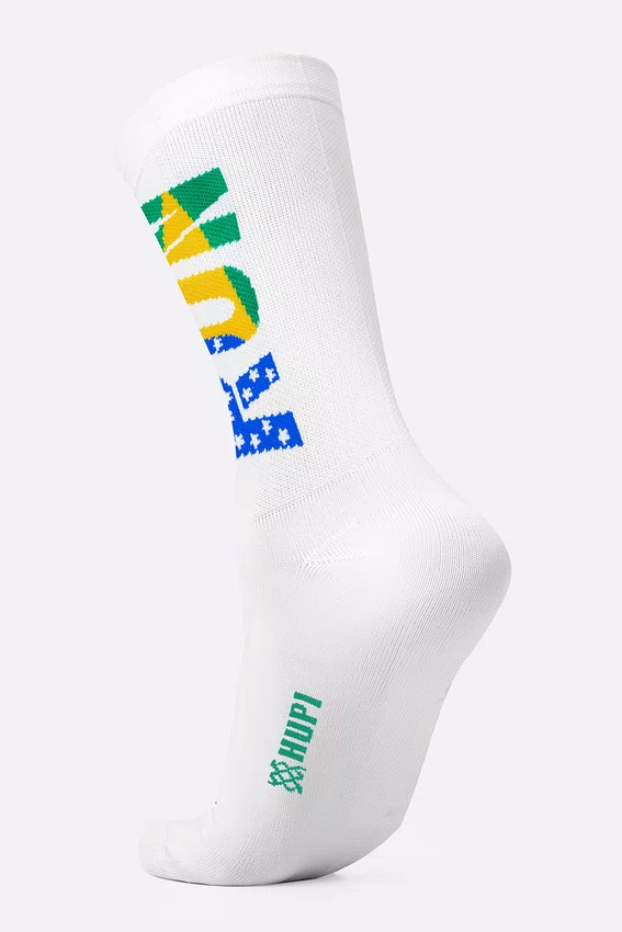 Meia HUPI Run Brasil Branco Plus 42-46