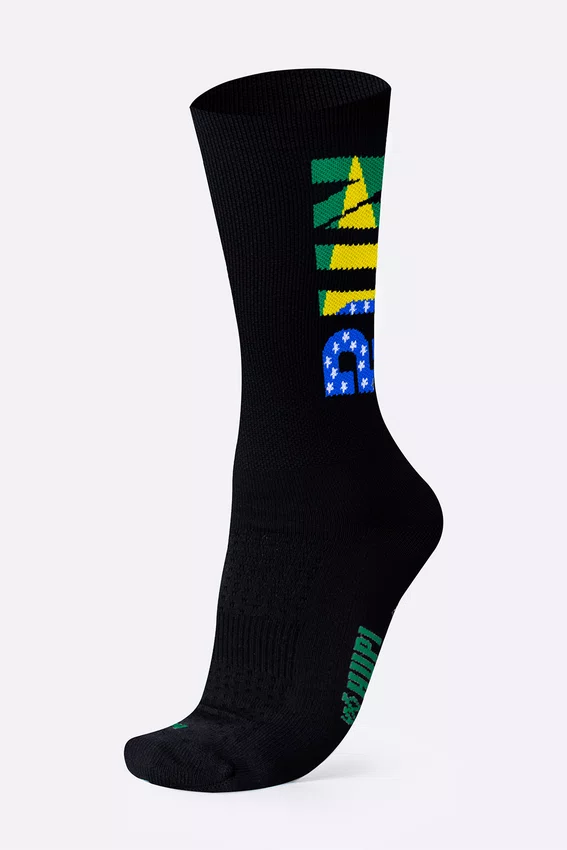 Meia HUPI Run Brasil Preto