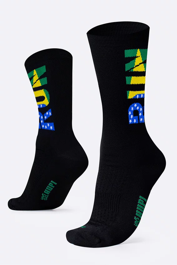Meia HUPI Run Brasil Preto