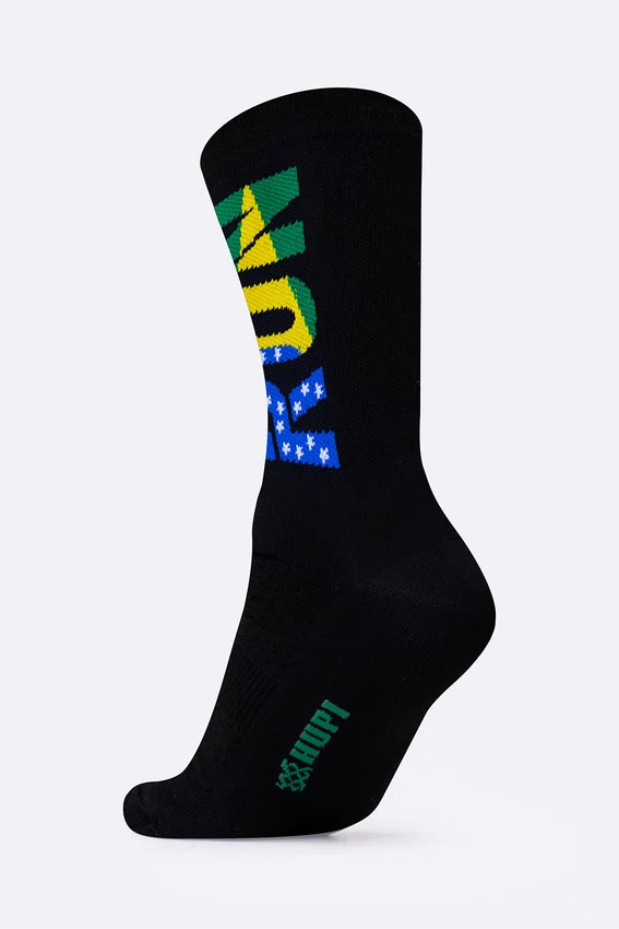 Meia HUPI Run Brasil Preto LT 34-38