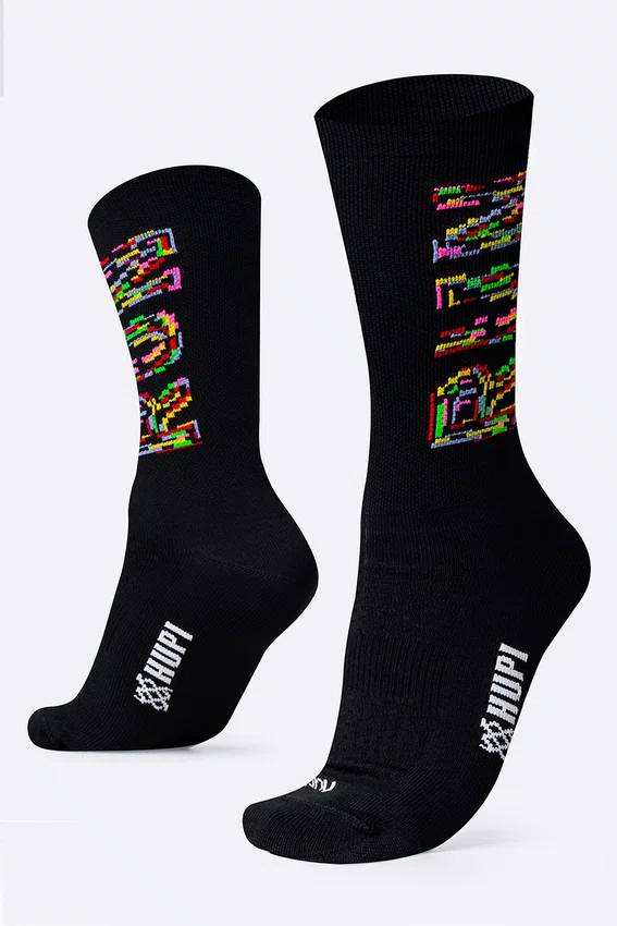 Meia HUPI Run Colors Preto LT- Para Pés Menores