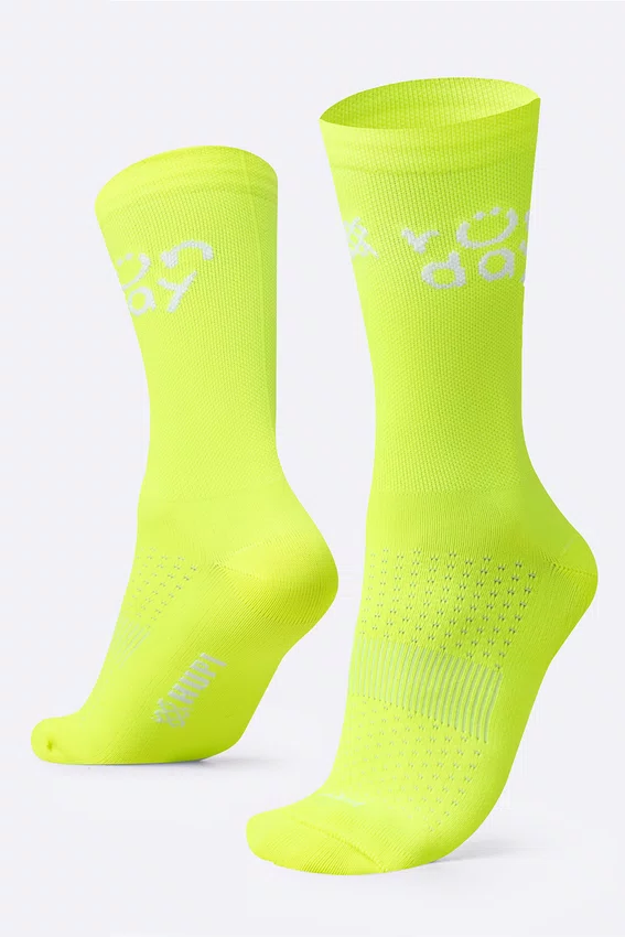 Meia HUPI Run Day Amarelo Neon