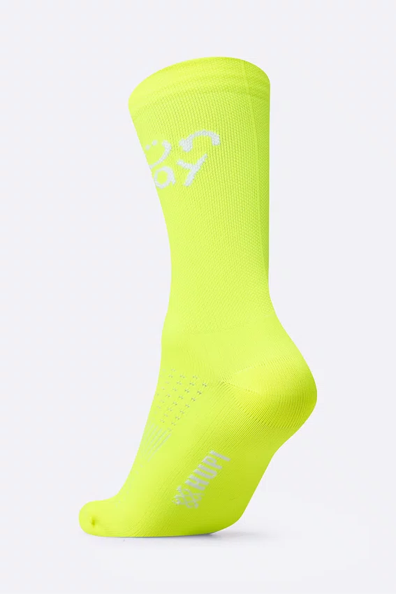 Meia HUPI Run Day Amarelo Neon