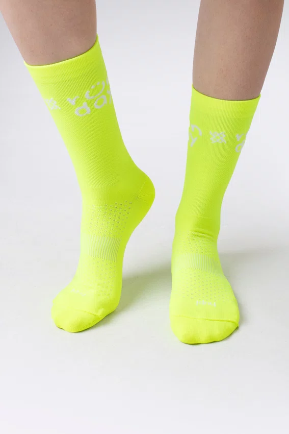 Meia HUPI Run Day Amarelo Neon