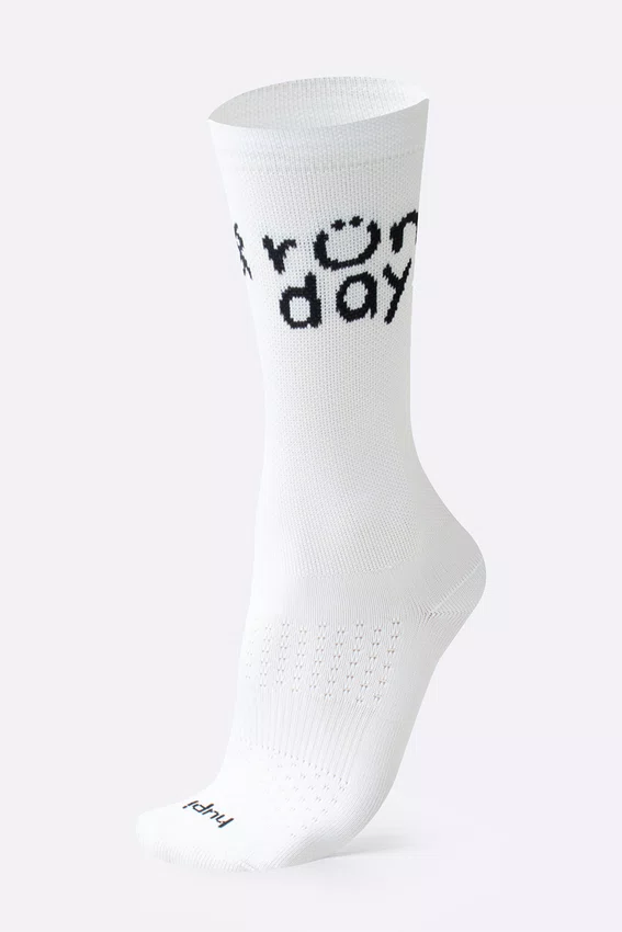 Meia HUPI Run Day Branco - LT para pés menores 34-38