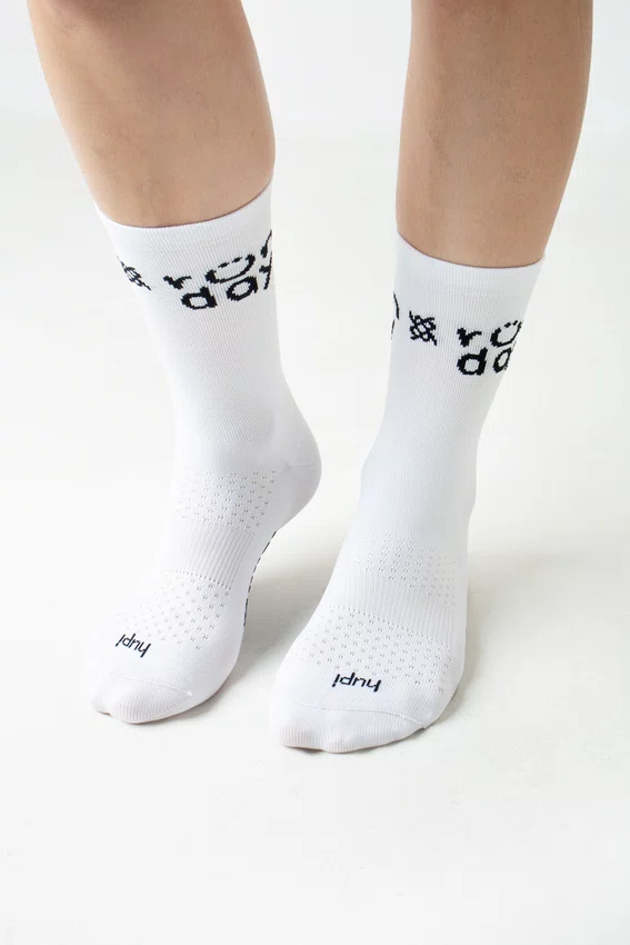 Meia HUPI Run Day Branco - LT para pés menores 34-38