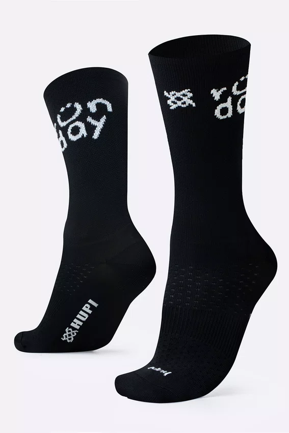 Meia HUPI Run Day Preto para pés menores 34-38